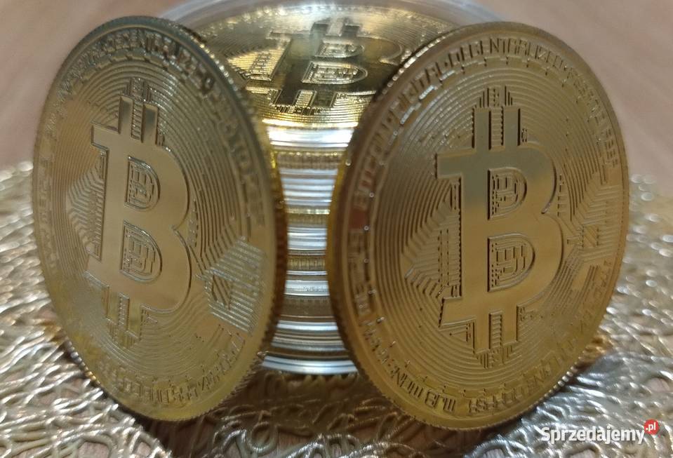 Bitcoin moneta pamiątkowa pozłacana Wołomin
