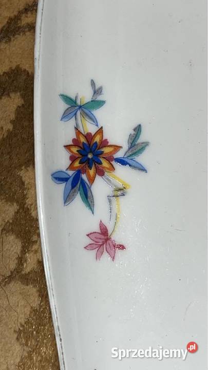 Patera z białej porcelany ze złotem Matowy spód Porcelana i szkło Gdańsk