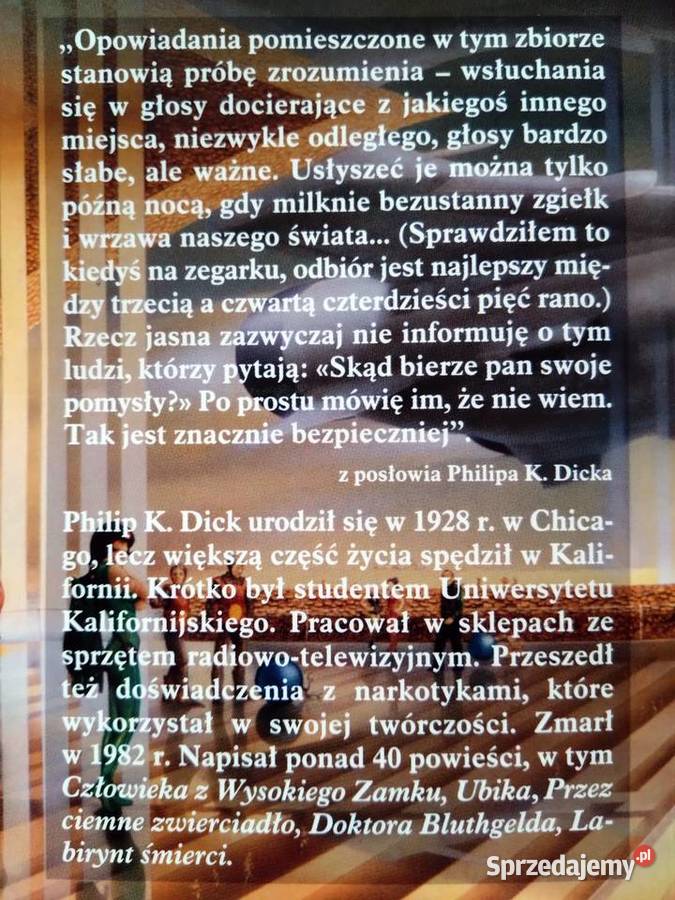 Philip K Dick Opowiadania Najlepsze science fiction Proza i poezja Warszawa