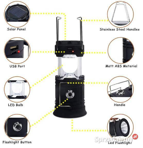 SOLARNA LAMPA WIELOFUNKCYJNA USB LED Nowy Sącz