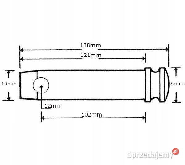 Sworzeń bolec 19x102 mm kat1 Kamionna sprzedam