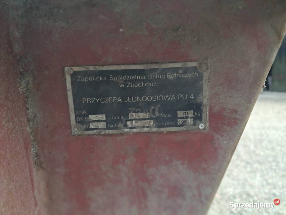 Przyczepka PU4 Ogrodowa Dzik Quad Glebogryzarka Stare Kurowo