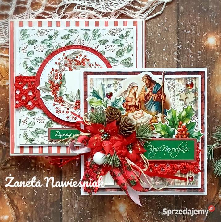 BOŻE NARODZENIE KARTKA świąteczna ręcznie