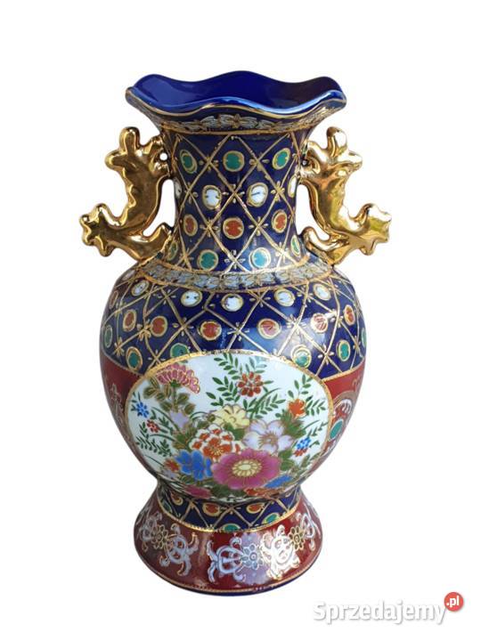 Stary ręcznie malowany japoński wazon śląskie