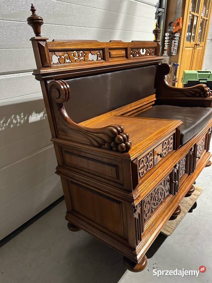 Antyczna drewniana dekoracyjna ławka sprzedam