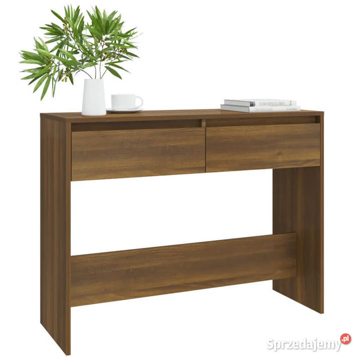 Stolik konsolowy brązowy dąb 100x35x765 WM813037 Warszawa