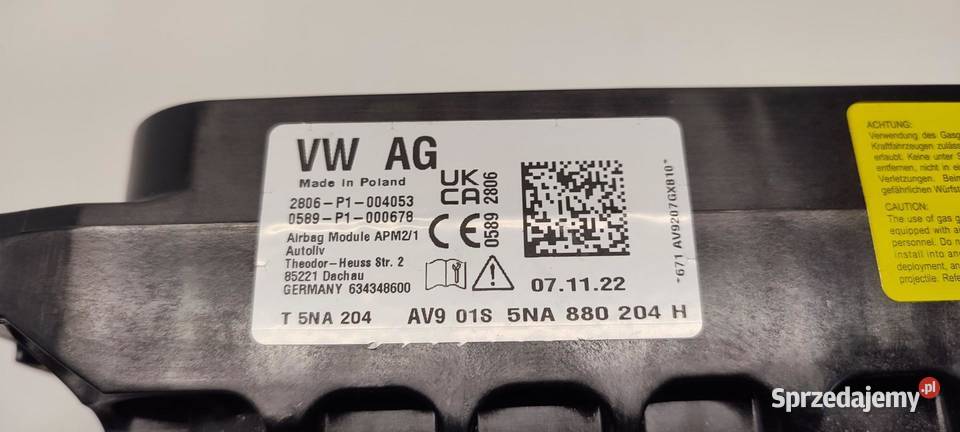 VW TIGUAN II PODUSZKA AIRBAG PASAŻERA 5NA880204H