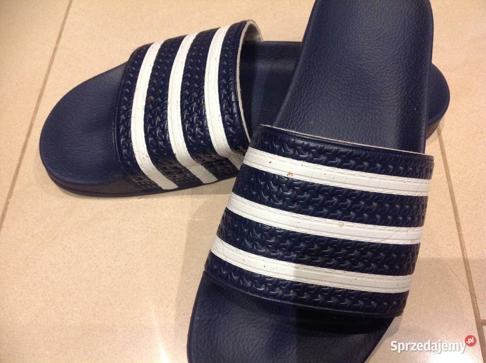 Adidas Klapki Granatowo Białe Męskie 10 44 44 23 Adidas Nowa Sól