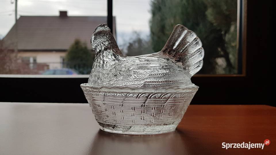 Mała bomboniera bombonierka kura Ząbkowice szkło Dąbrowa Górnicza