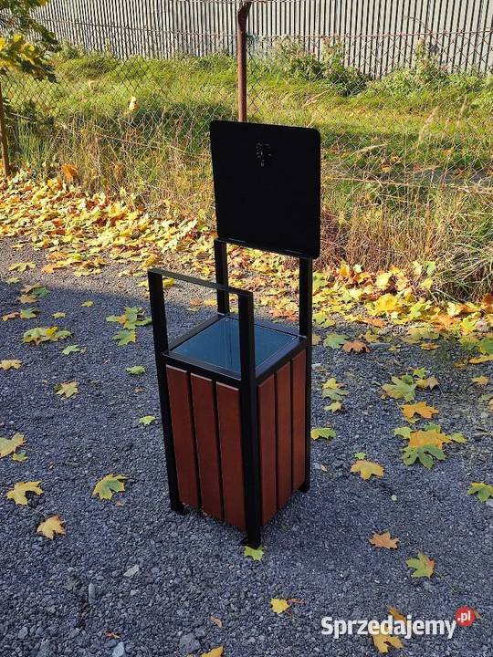 kosz miejski na śmieci z daszkiem ogrodowy Kielce