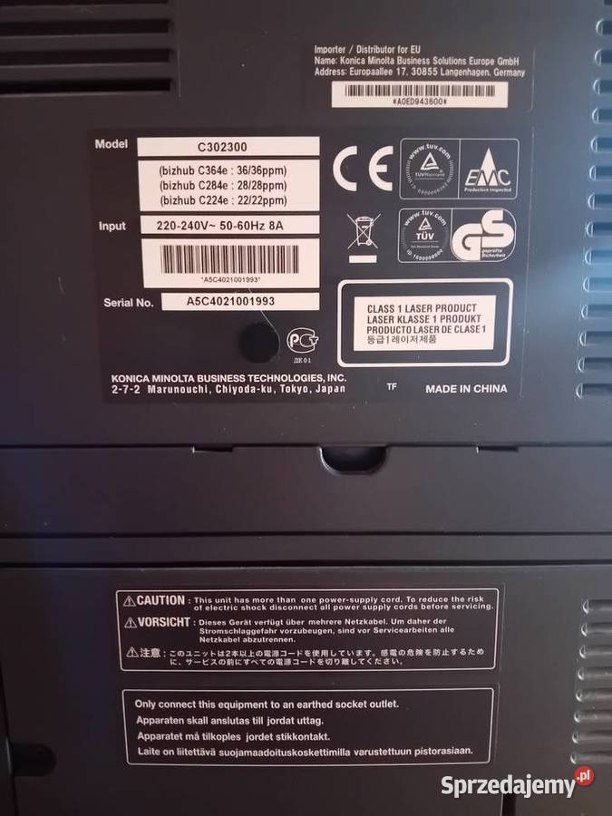 Drukarka Konica Minolta buzhub C224e urządzenie Druk w kolorze Rogów sprzedam
