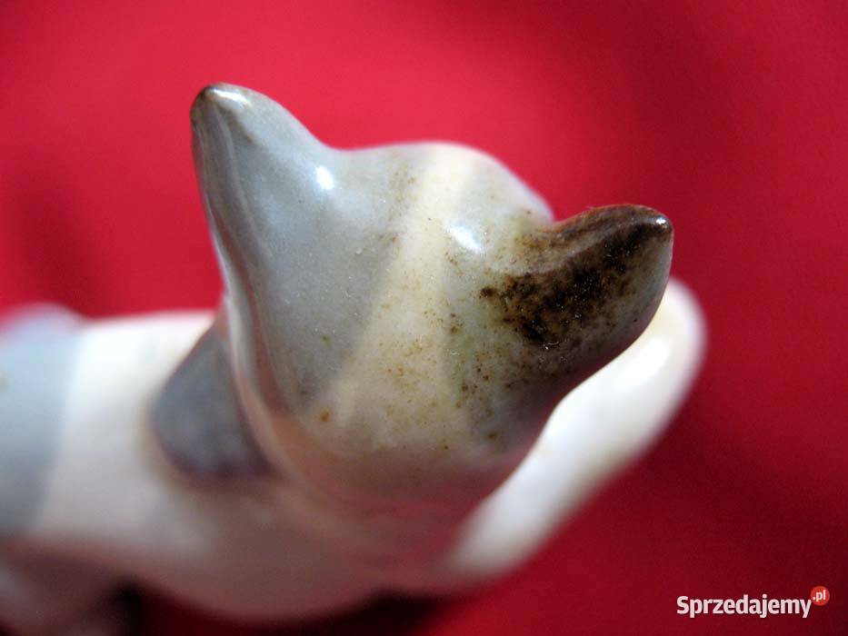 Kot kotek z piłką figurka stara porcelana 4 x 6 Siedlce