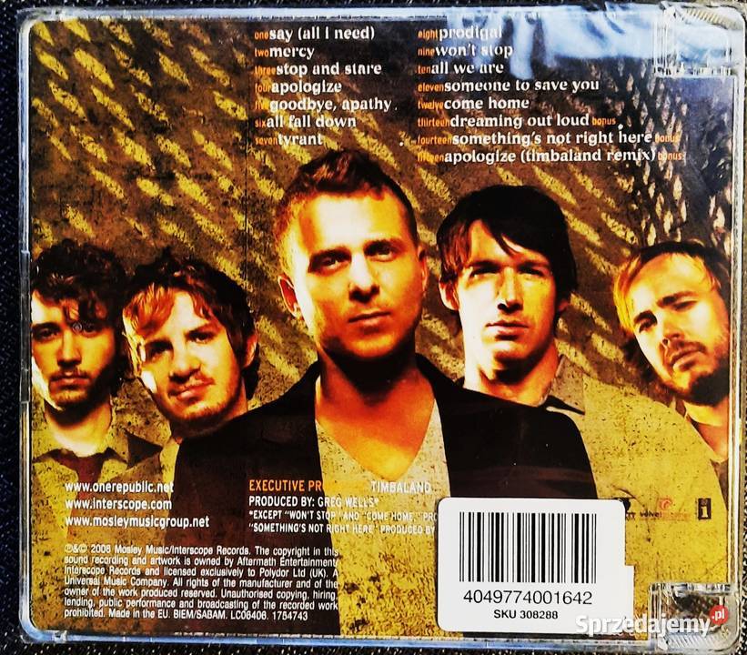 Album CD Zespołu ONE REPUBLIC Album Dreaming Gdańsk