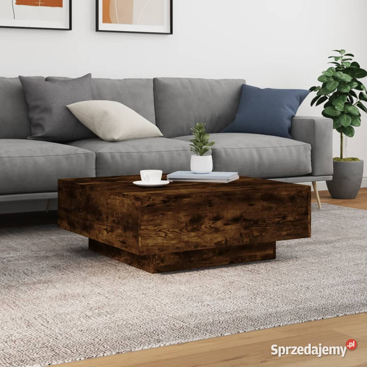 Stolik kawowy przydymiony dąb 80x80x31 WM836585 Warszawa