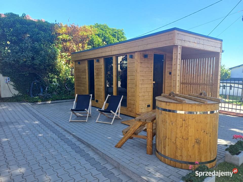 Sauna ogrodowa Premium izolowana z Przedsionkiem Płock