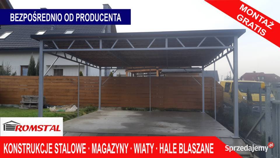 Mały CARPORT Wiatka Zadaszenie Garaż Blaszany 30m2 Częstochowa