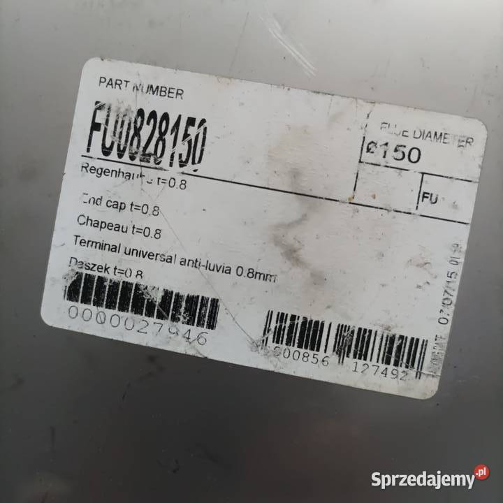 Daszek nasada na komin fi 150 gr blacha Akcesoria dachowe