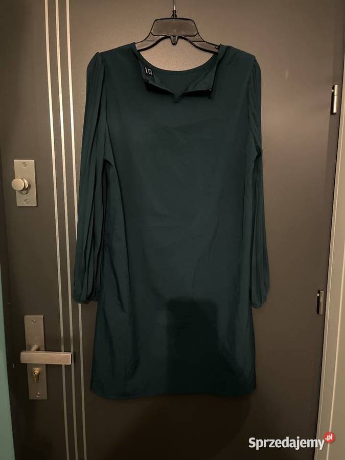 Shein sukienka butelkowa zieleń plisowana hit długi Choszczno