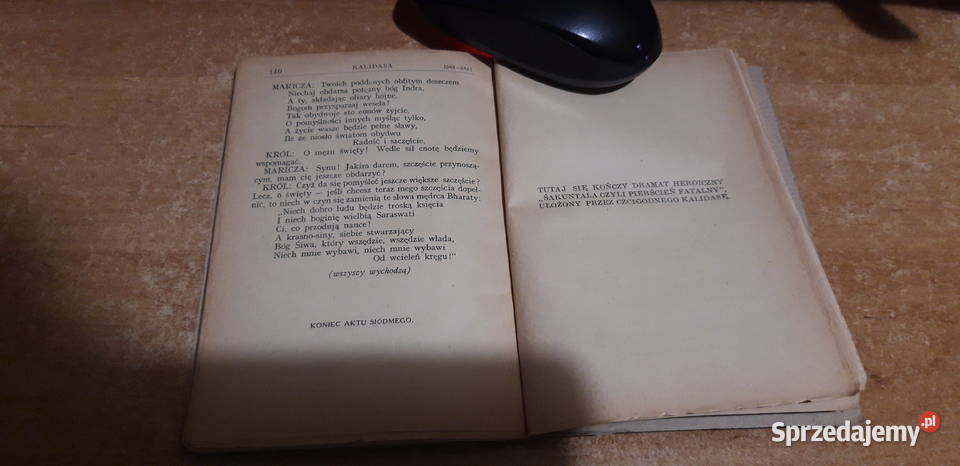 ŚAKUNTALA CZYLI PIERŚCIEŃ FATALNY KALIDASA Antykwariat Iwno