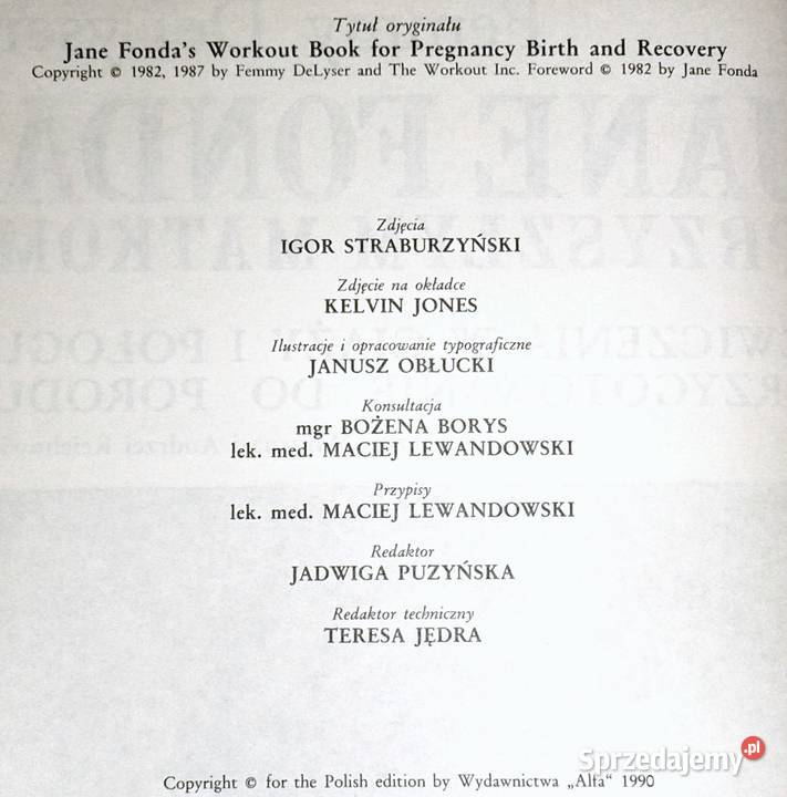 Jane Fonda przyszłym matkom Femmy DeLyser Rok wydania 1990 Chełm sprzedam