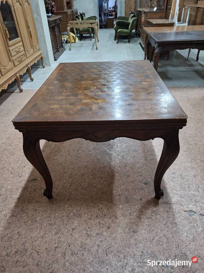 Ładny rozkładany stół ludwikowski ciemny Nowy Sącz