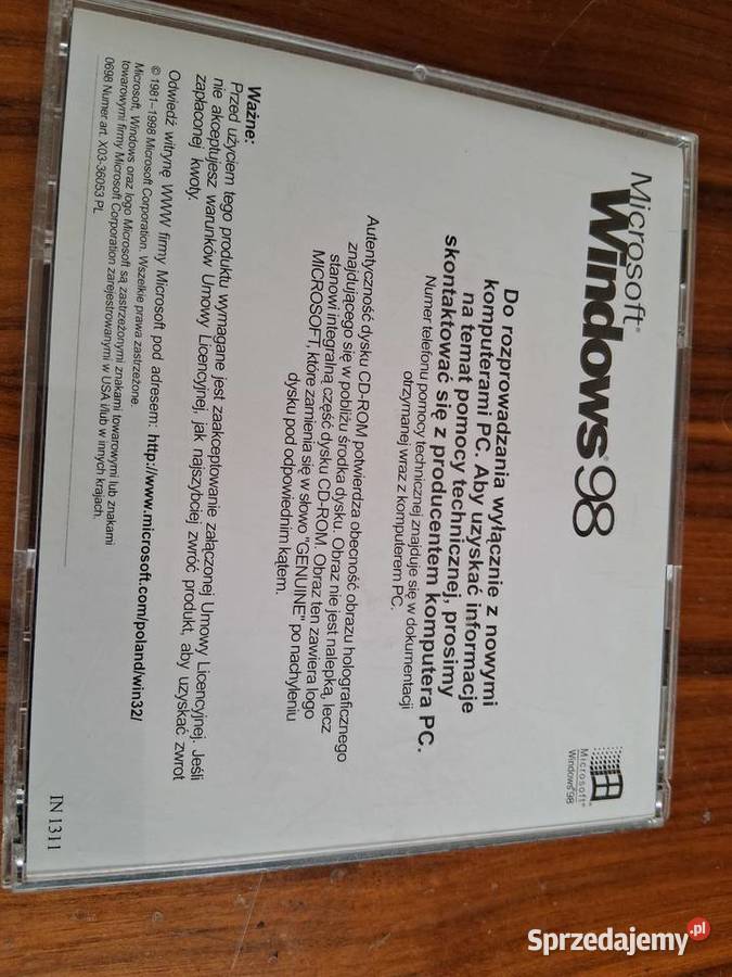 Windows 98 wydanie drugiepierwsze wielkopolskie Poznań