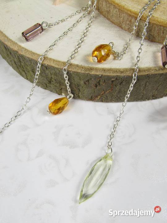 Kolczyki motylki kryształki szkło fioletowy śląskie Katowice