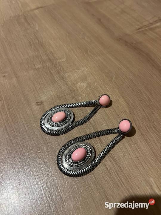 Delikatne srebnoróżowe dłuższe kolczyki Gdańsk