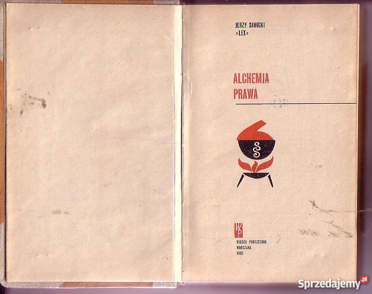 5837 ALCHEMIA PRAWA JERZY SAWICKI LEX Czyrna sprzedam