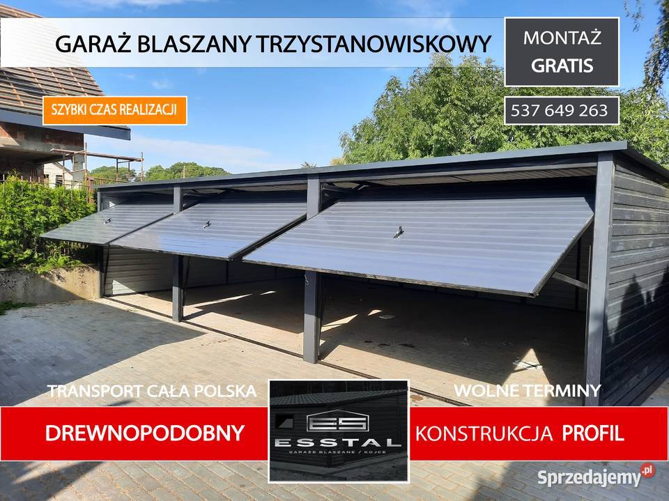 Garaże Blaszane Grafit 242zł/m2 lubelskie Biłgoraj