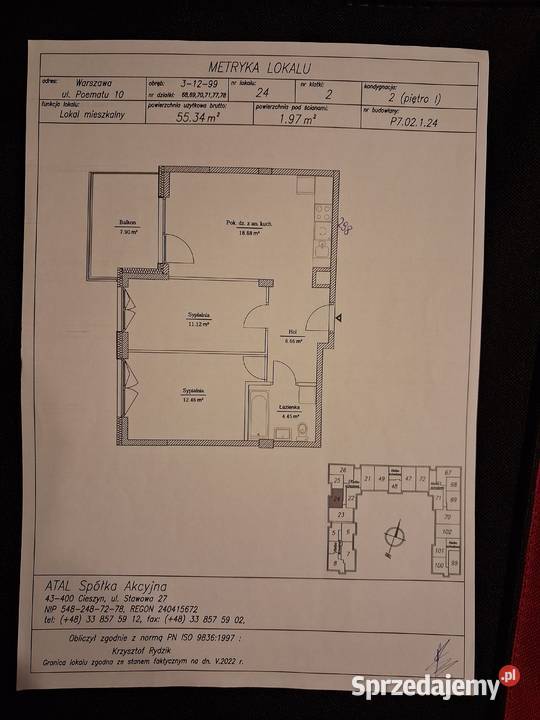 Sprzedam bezpośrednio nowe mieszkanie 5534 m2 Warszawa