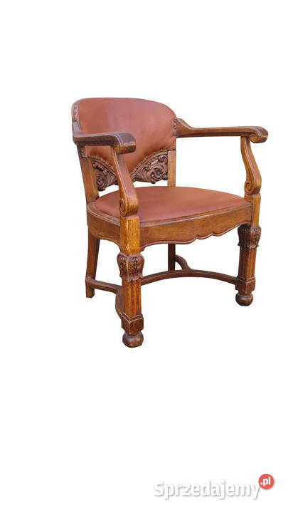 FOTEL DO BIURKA Z PATYNĄ LATA 19001920 DĄB Szczecin