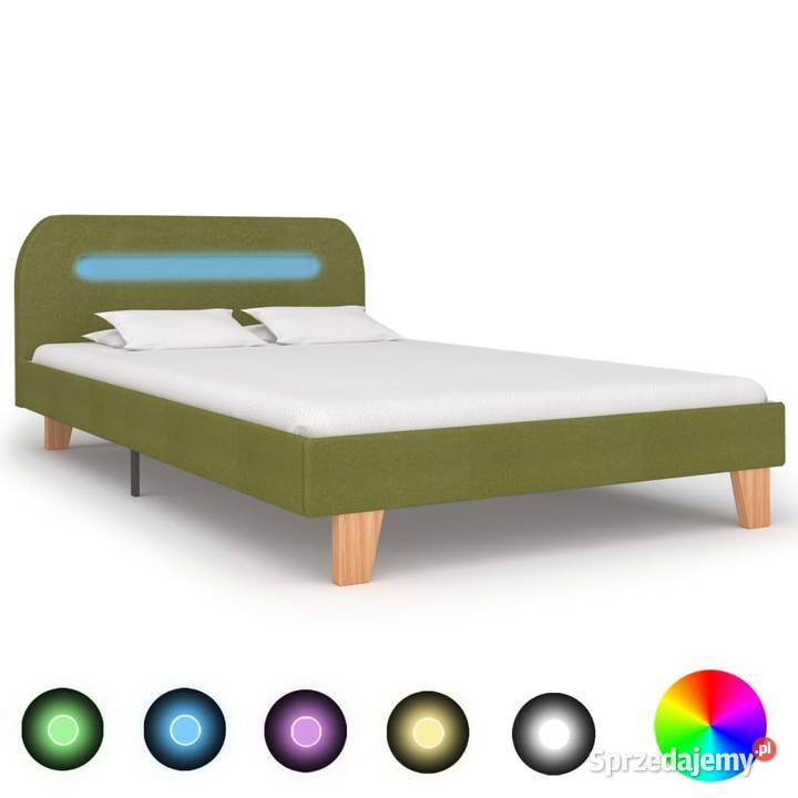 vidaXL Rama łóżka z LED, zielona, tapicerowana 280907