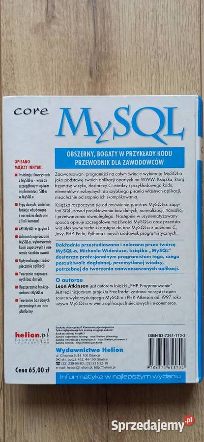 Core MySQL Przewodnik zaawansowanego programisty Kraków sprzedam