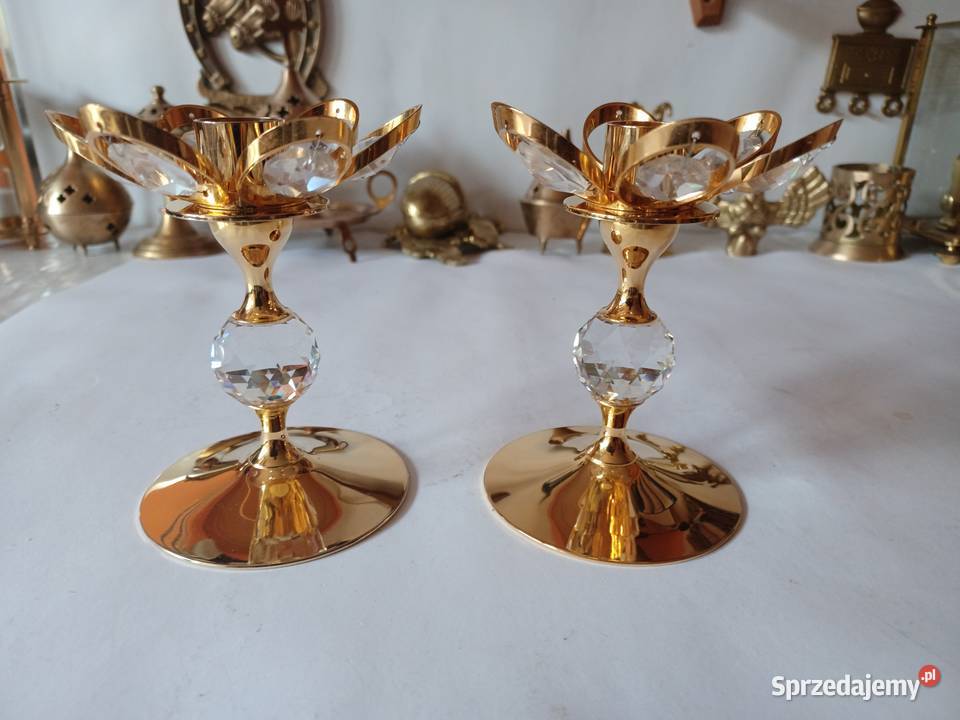 Komplet dwóch świeczników Mosiądz Kolekcja Pozostałe Poznań