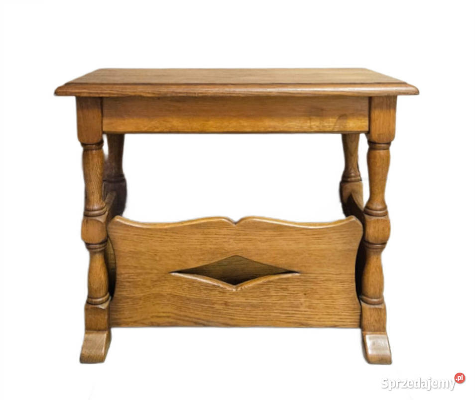 Gazetnik drewniany lity DĄB stylowy śląskie