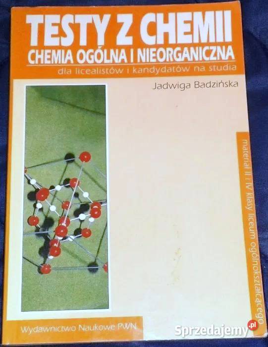 Testy z Chemii Chemia ogólna i nieorganiczna J Rok wydania 1995