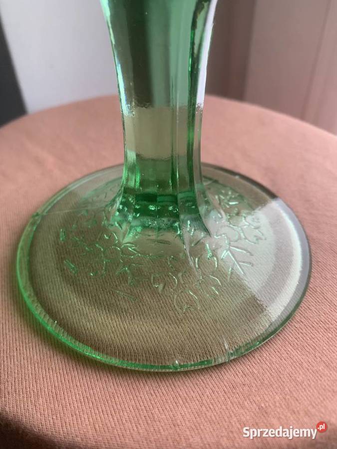 Zielona piękna Patera Huta Niemen wzór borówki P Łowicz