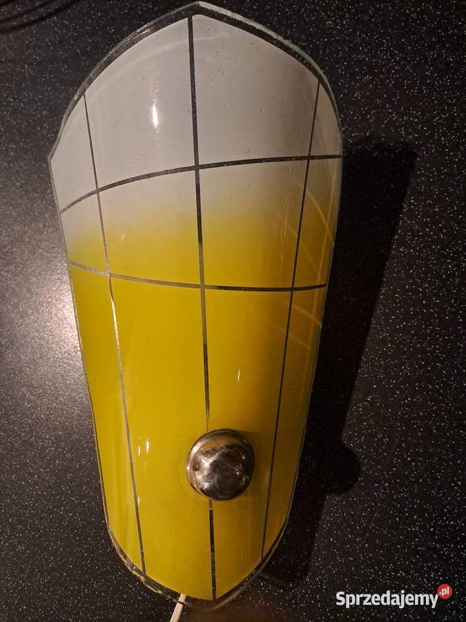 Kinkiet kolorowe szkło Prl Porcelana i szkło Katowice