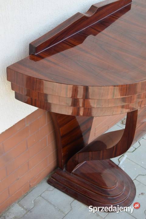 Drewniany Stolik Kawowy Art Deco Konsola Stół Kraków