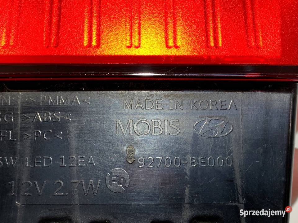 LAMPA ŚWIATŁO STOP HYUNDAI KONA SX2 92700BE000 osobowe