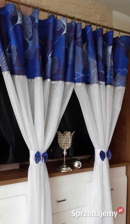 Firany granatowy liść miłorzębu Mława