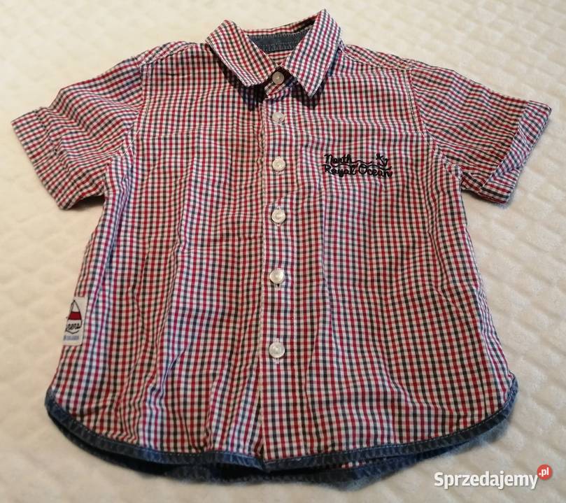 Koszula rozpinana w kratkę krótki rękaw 9298 Czeladź