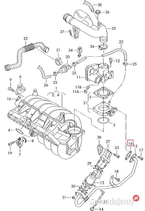 uszczelka EGR VAG 036131550A golf polo fabia mazowieckie Warszawa