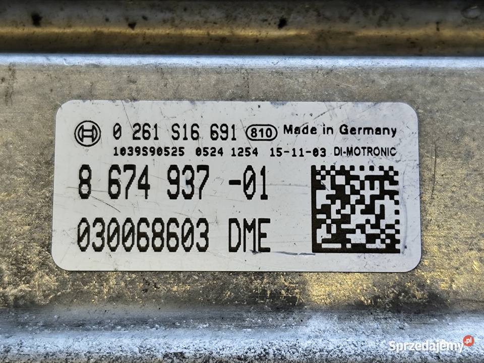 Sterownik silnika komputer BMW Bosch 0261S16691 Czujniki i sterowniki