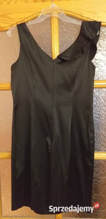 Krótka czarna sukienka z satyny Orsay M Lębork