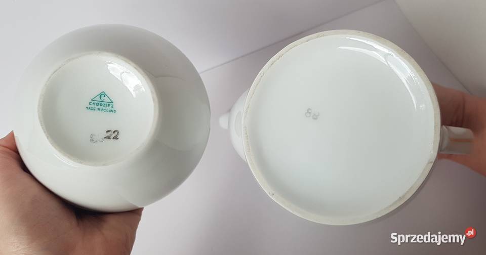 Porcelanowy dzbanek i cukiernica Aldona Chodzież Dąbrowa Górnicza