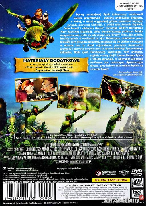 TAJEMNICA ZIELONEGO KRÓLESTWA KSIĄŻKA DVD 1 płyta Filmy Filmy