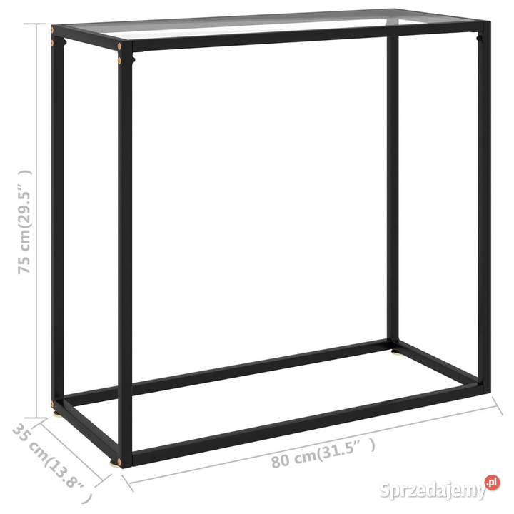 Stolik konsolowy przezroczysty 80x35x75 szkło Stoły mazowieckie Warszawa