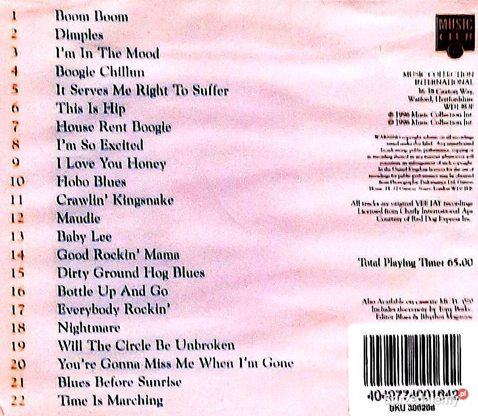 Znakomity Album CD Króla Bluesa JOHN LEE HOOKER Płyty i kasety Poznań